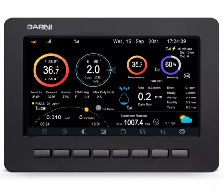 Garni 3055 ARCUS 2GN stacja pogody bezprzewodowa 6 w 1 internetowa WiFi anemometr ultradzwiekowy