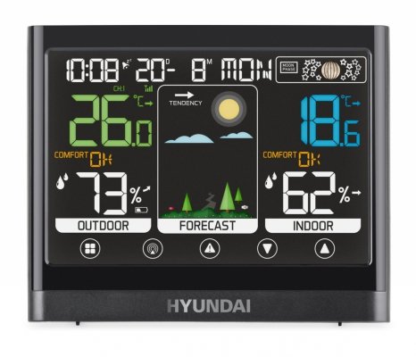 Hyundai WS 2450 – stacja meteorologiczna bezprzewodowa z czujnikiem i DCF