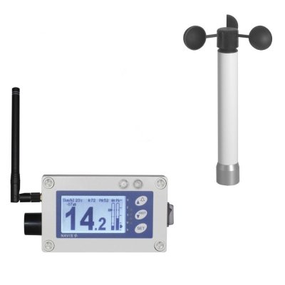 Navis W410/BAT wiatromierz sygnalizacyjny bezprzewodowy anemometr alarmowy autonomiczny alarm dźwiękowy i wizualny