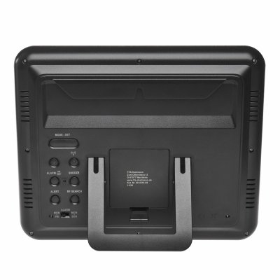 TFA 60.4518.08 zegar elektroniczny ścienny biurowy sterowany radiowo DCF z czujnikiem zewnętrznym temperatury