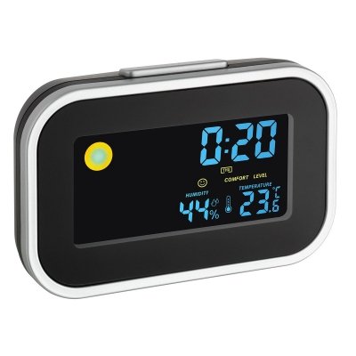 TFA 60.2015 budzik biurkowy zegar elektroniczny z termohigrometrem