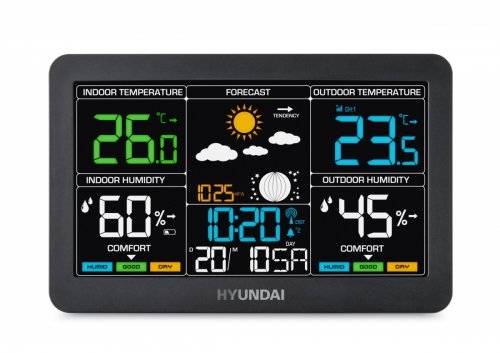 Hyundai WS 4480 -  stacja meteorologiczna z czujnikiem zewnętrznym i DCF