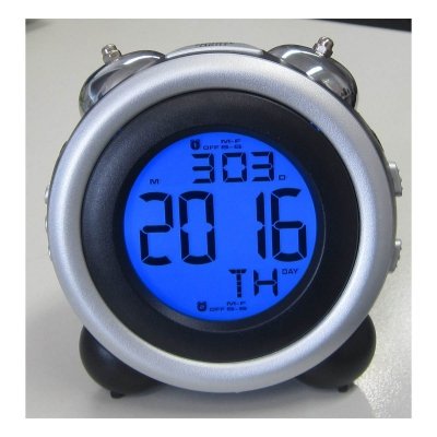 TFA 60.2016.05 budzik biurkowy elektroniczny, czerwony 