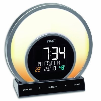 TFA 60.2026.01 Budzik biurkowy, zegar elektroniczny z termohigrometrem, zegar kolorowy