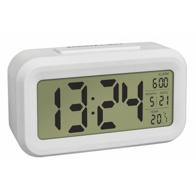 TFA 60.2018.02 LUMIO budzik biurkowy zegar elektroniczny, biały