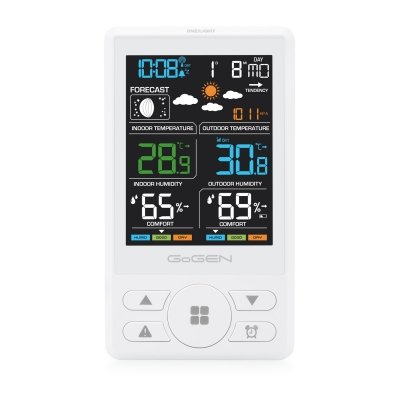 GoGEN ME 1250W– stacja meteorologiczna z czujnikiem zewnętrznym, biała