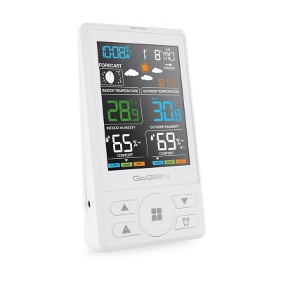 GoGEN ME 1250W– stacja meteorologiczna z czujnikiem zewnętrznym, biała