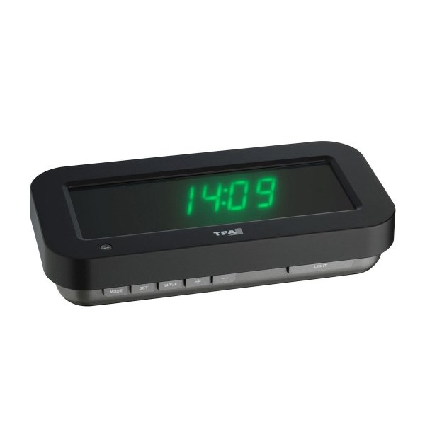 TFA 60.5009.05 budzik biurkowy HOLO CLOCK zegarek elektroniczny LED 3D z termometrem sterowany radiowo, czerwone cyfry