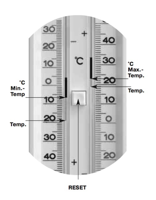 TFA 10.2007 termometr zewnętrzny cieczowy ekstremalny min / max aluminiowy