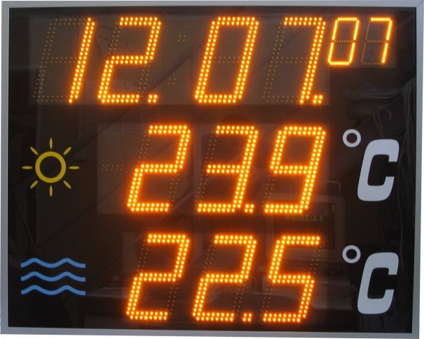 Tablica informacyjna pomiarowa LED wyświetlacz meteorologiczny synoptyczny