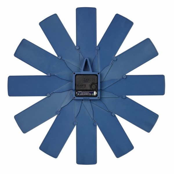 TFA 60.3020.06 zegar ścienny wskazówkowy nowoczesny w pudełku  średnica 40 cm, kolor niebieski