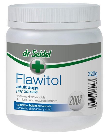 Dr Seidel Flawitol dla psów dorosłych 200 tabletek