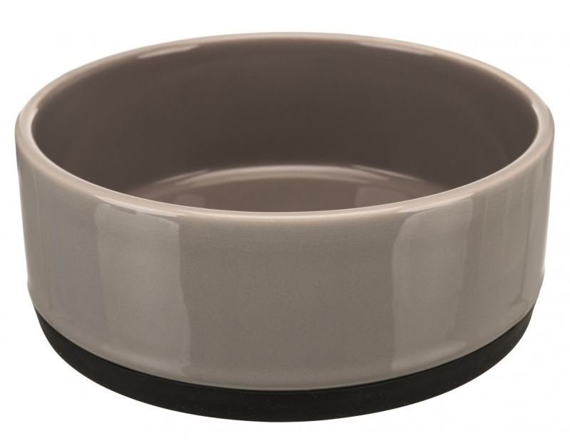 TRIXIE Miska ceramiczna z gumową podstawą 0.4 l/o 12 cm szara TX-24360