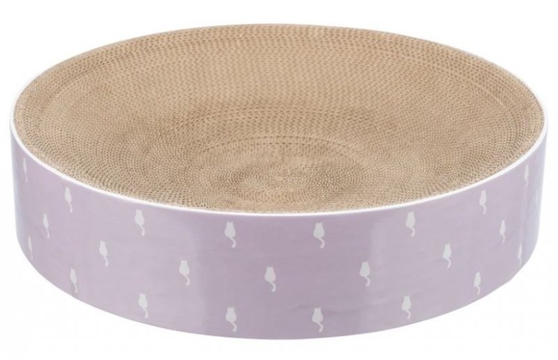 TRIXIE Drapak kartonowy dla kota, liliowy, okrągły, śr.45 x 10 cm, z kocimiętką TX-48014