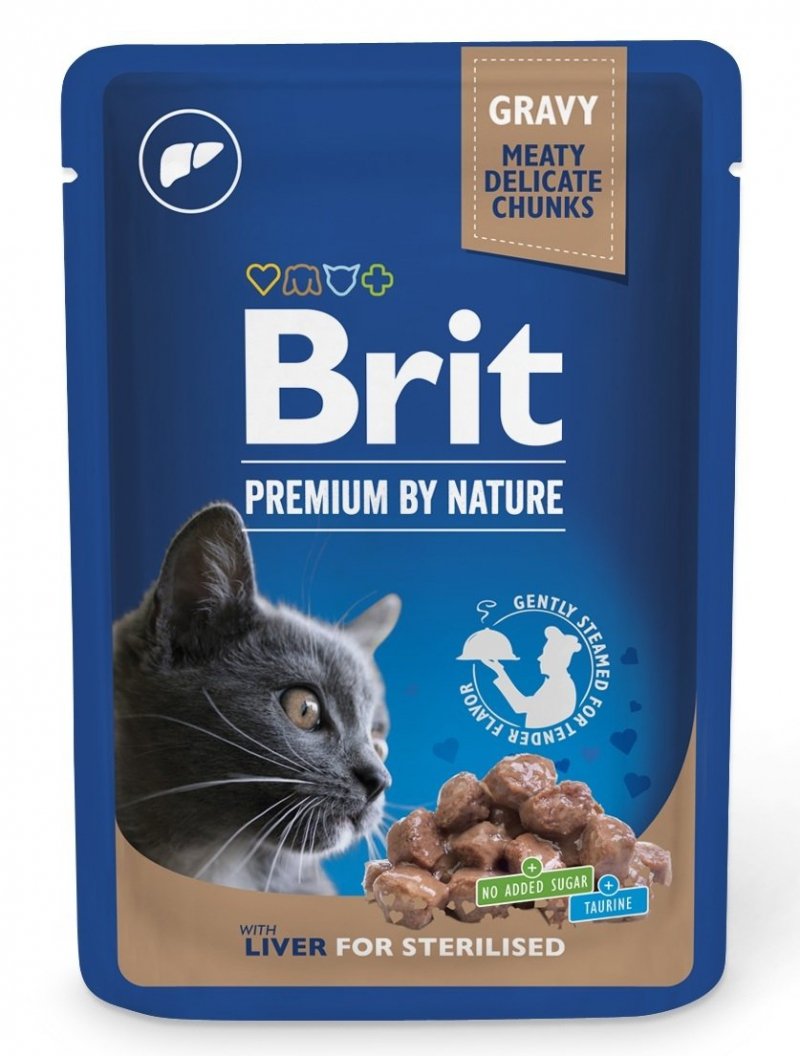 Brit Premium Cat Adult Wątróbka Sterilised saszetka 100g