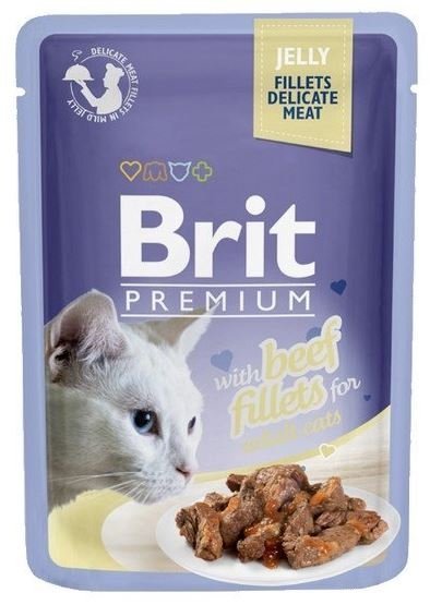 Brit Premium Cat Fileciki z wołowiny w galaretce saszetka 85g