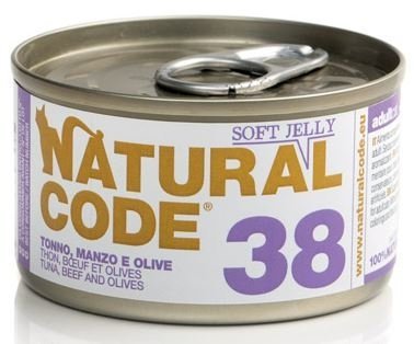 Natural Code Cat 38 Tuńczyk, wołowina i oliwki 85g