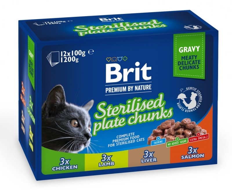 Brit Premium Cat Adult Multipack Sterilised saszetki 12x100g