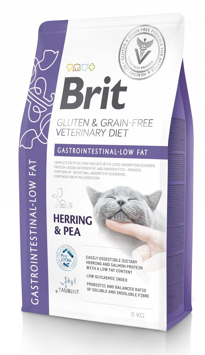 Brit Veterinary Diet Cat Gluten &amp; Grain-free Gastrointestinal Low Fat 5kg