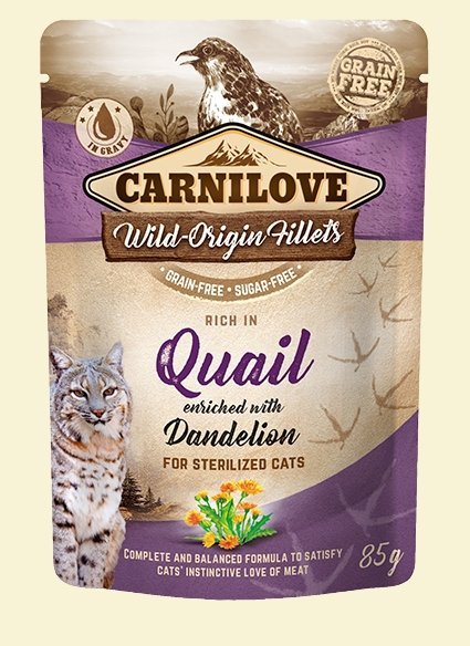 Carnilove Sterilized Cat Quail Dandelion saszetka 85g
