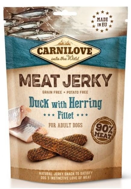  Carnilove Dog Meat Jerky kaczka i filet ze śledzia 100g