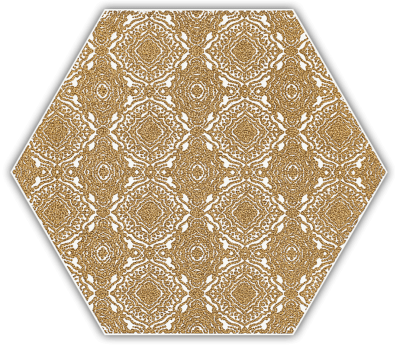 Paradyż Shiny Lines Gold Heksagon Inserto E 19,8x17,1