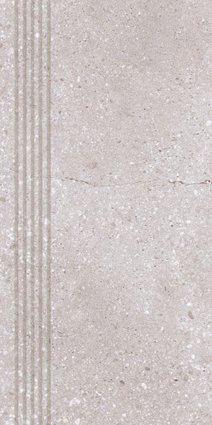 NOWA GALA stopnica frezowana półpoler geotec 12 szary 597x297x8,5 g1 szt