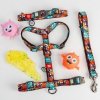 Collar WauDog Nylon Obroża nylonowa z QR-paszportem, plastikowy fastex, wzór ZĘBATE POTWORY, M 20mm/28-40cm