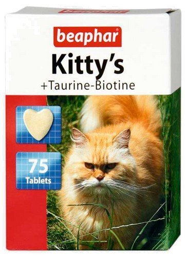 Beaphar Kitty&#039;s Taurine + Biotine tabletki witaminowe 75szt