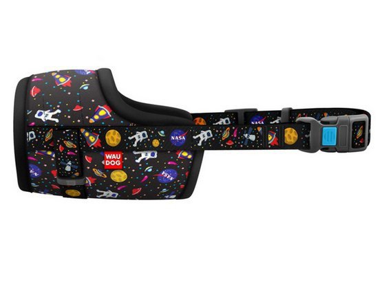 Collar WauDog Nylon Kaganiec, plastikowy fastex, wzór NASA, rozmiar 1 [14-20cm]