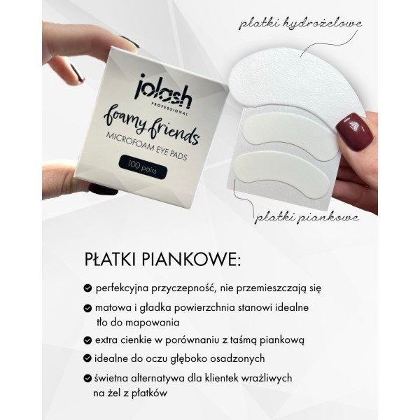 Płatki UV pod oczy z pianki microfoam 10 par Jolash