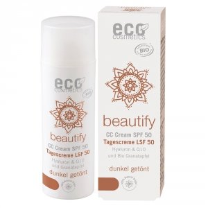 SPF 50 Krem CC ciemny BEAUTIFY Kwas hialuronowy, Q10, granat 50 ml C0940.1 Termin: 08.2026
