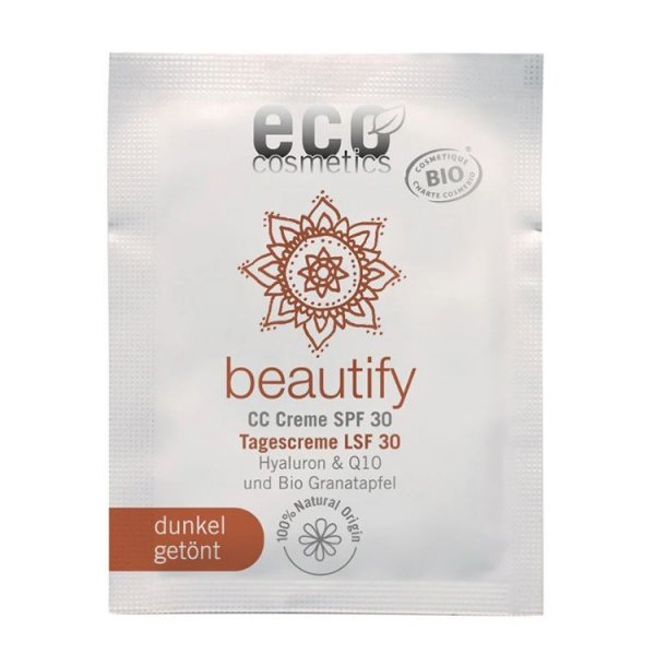 C0930P PRÓBKA BEAUTIFY Krem CC ciemny SPF 30 Kwas hialuronowy, Q10, granat 2 ml