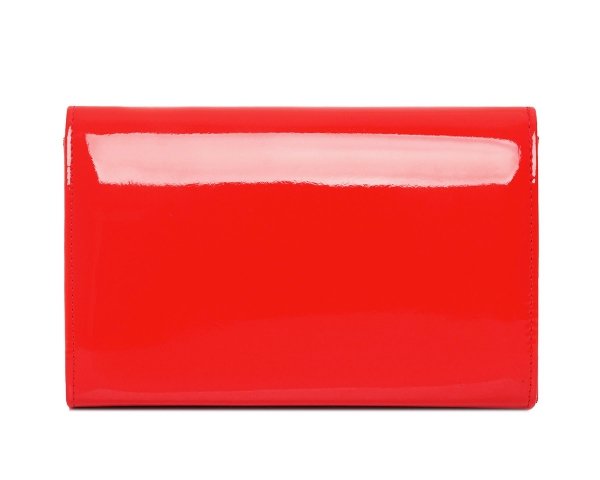 Czerwona torebka wizytowa kopertówka Solome S2 lakier  tył
