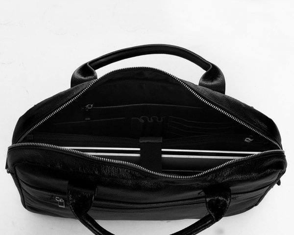 Skórzana torba na laptopa Solome Stone czarna wnętrze