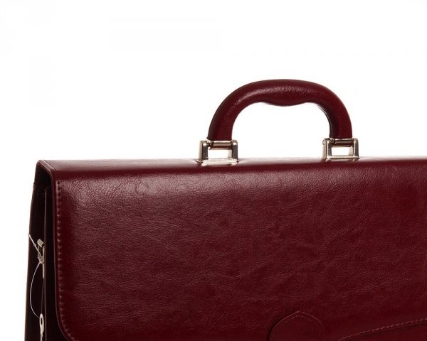 Skórzana teczka na dokumenty Solome bordowa detal