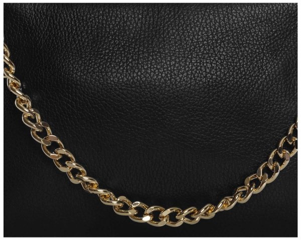 Damska skórzana kopertówka torebka wizytowa Solome Inka czarna detal