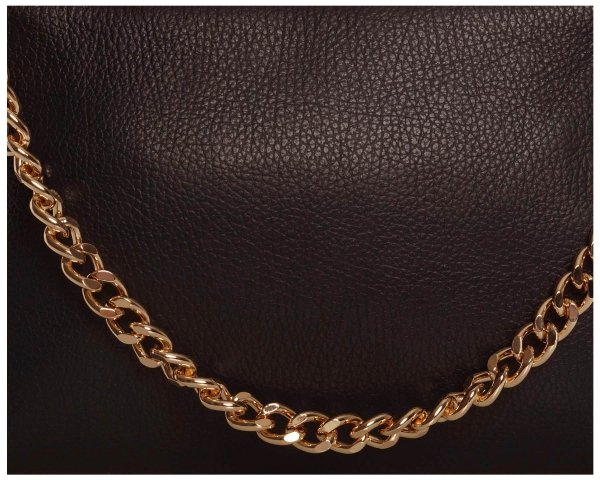 Damska skórzana kopertówka torebka wizytowa Solome Inka brązowa detal