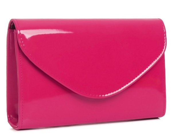 Różowa torebka wizytowa kopertówka Solome S2 lakier skos