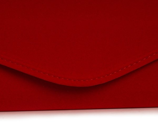 Kopertówka torebka wizytowa na pasku Solome M6 czerwony zamsz detal