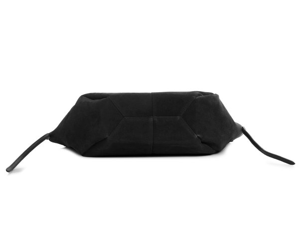 Włoska skórzana torba damska Shopperka Solome Rosa czarna zamszowa spód