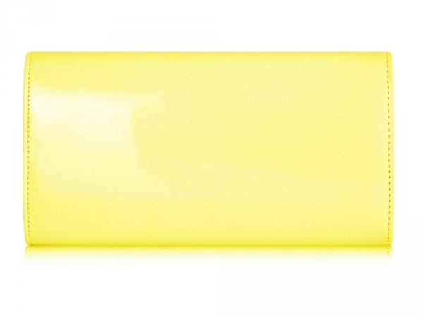 Torebka wizytowa kopertówka Solome L5 żółty lakier tył