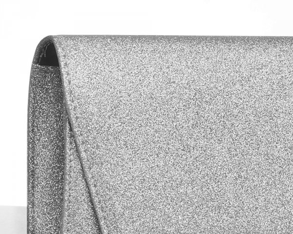 Torebka wizytowa kopertówka Solome M10 srebrny brokat detal