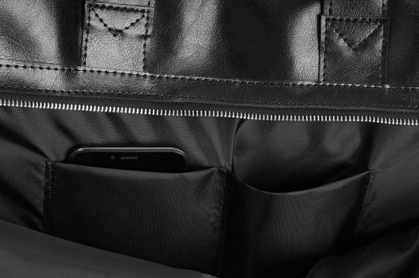 Skórzana torba na laptopa Solome Pemier black detal