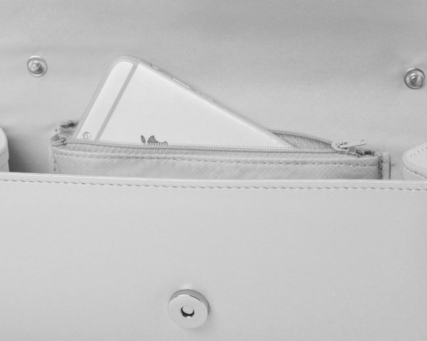 Kopertówka torebka wizytowa jasny szary Solome M10 mat kieszonka