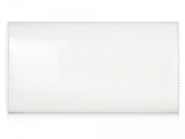 Torebka wizytowa kopertówka Solome L5 biały lakier tył