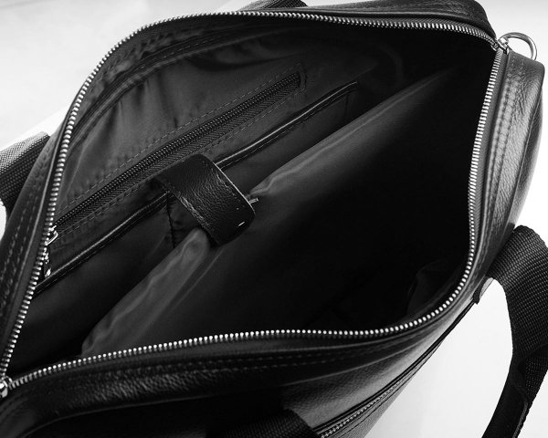 Skórzana aktówka torba na laptopa Solome Summit czarna komora na laptopa