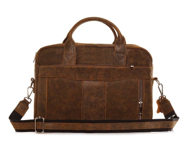 Skórzana męska torba na ramię Solome Oregon brązowa vintage do ręki
