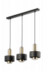Nowoczesna lampa wisząca potrójna Rif Lux Sigma 40720 czarny/ złoty nad stół salonowa