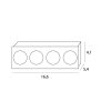Moduł Led czarny aluminiowy 4 źródła światła nowoczesny Modular HM180 4L MAXLIGHT 